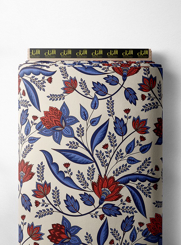 LAI02-0189_1-1.jpg Leaf flower style with red,blue colors - Image 1