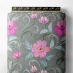 Bloom flower style with pink,green colors