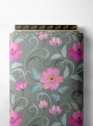 Bloom flower style with pink,green colors