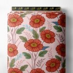 Petal flower style with red,green colors