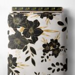 Leaf flower style with black, white colors