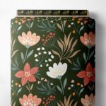 Petal flower style with green,pink colors