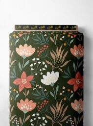 Petal flower style with green,pink colors