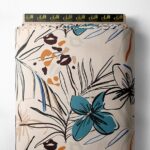 Leaf flower style with brown,blue colors