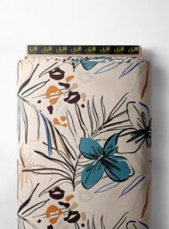 Leaf flower style with brown,blue colors