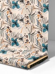 Leaf flower style with brown,blue colors - Image 4