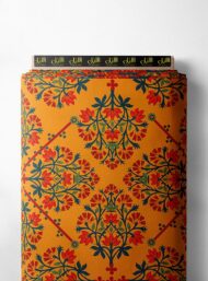 Bloom flower style with red,green colors