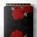 Rose flower style with red,green colors