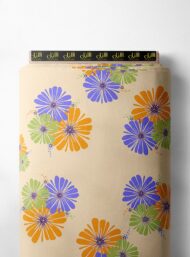 Bloom flower style with orange,green colors