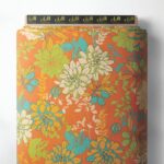 Bloom flower style with orange,green colors