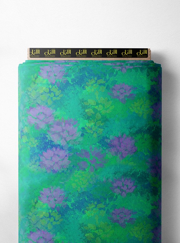 LAI02-0236_1-1.jpg Bloom flower style with green,purple colors - Image 1
