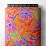 Bloom flower style with pink,blue colors