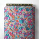 Leaf flower style with pink,blue colors