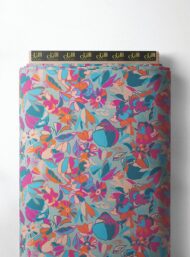 Leaf flower style with pink,blue colors