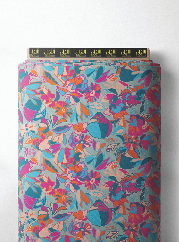 LAI02-0250_1-1.jpg Leaf flower style with pink,blue colors - Image 1