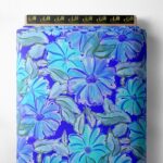 Bloom flower style with blue,green colors