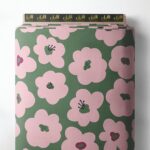 Petal flower style with pink, green colors