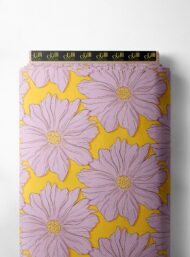 Bloom flower style with pink, yellow colors