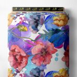 Bloom flower style with red,blue colors