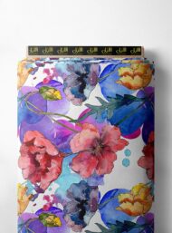 Bloom flower style with red,blue colors