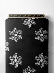 Bloom flower style with black, white colors