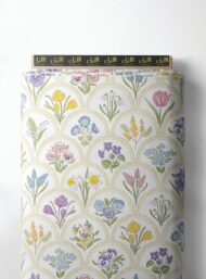 Bloom flower style with purple,yellow colors