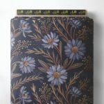 Bloom flower style with blue,grey colors