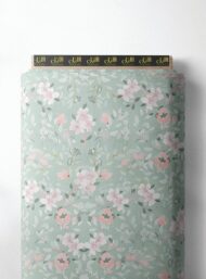 Leaf flower style with pink,green colors