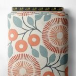 Bloom flower style with red,green colors