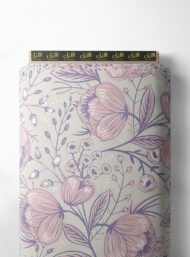 Bloom flower style with pink,green colors