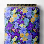 Bloom flower style with blue,yellow colors