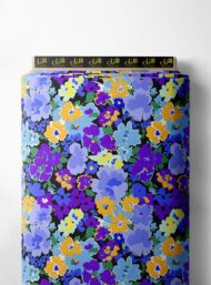 Bloom flower style with blue,yellow colors