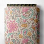 Bloom flower style with pink,green colors