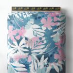 Leaf flower style with blue,pink colors