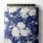 Bloom flower style with blue,white colors