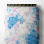 Bloom flower style with blue,white colors