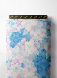 Bloom flower style with blue,white colors