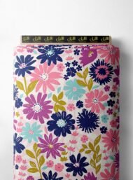 Bloom flower style with pink,blue colors