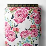 Bloom flower style with pink,green colors