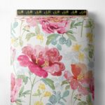 Bloom flower style with pink,green colors