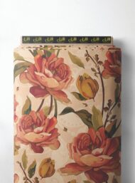 Bloom flower style with red,green colors