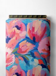 Bloom flower style with pink,blue colors