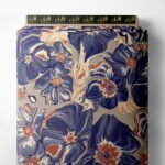 Bloom flower style with blue, red colors