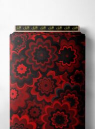 Bloom flower style with red, black colors