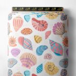 Shell nature style with pink,blue colors