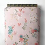 Bloom flower style with pink,green colors