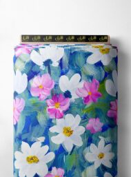 Petal flower style with blue,white colors