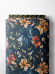 Bloom flower style with blue,pink colors