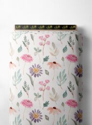 Leaf flower style with pink,green colors