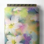 Bloom flower style with white,green colors